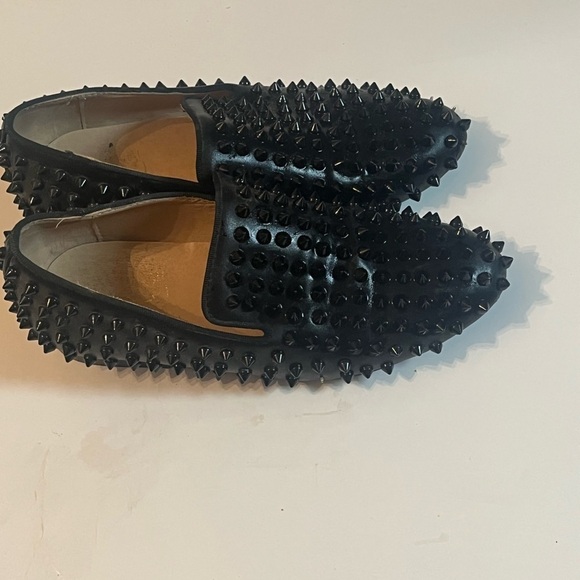 CHRISTIAN LOUBOUTIN DANDELION SPIKES Black Flats Size 35 U.S. 5-5.5 - Picture 6 of 12